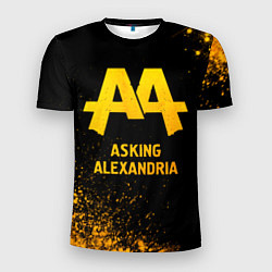 Футболка спортивная мужская Asking Alexandria - gold gradient, цвет: 3D-принт