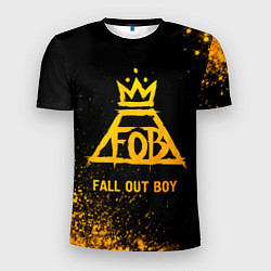 Футболка спортивная мужская Fall Out Boy - gold gradient, цвет: 3D-принт