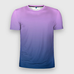 Футболка спортивная мужская Рассвет розовый и синий градиент 3d, цвет: 3D-принт