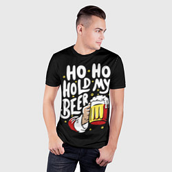 Футболка спортивная мужская Ho - ho - hold my beer, цвет: 3D-принт — фото 2