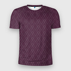 Футболка спортивная мужская Бордовый геометричные линии, цвет: 3D-принт