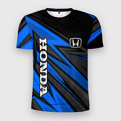 Мужская спорт-футболка Honda motors - синяя спортивная абстракция