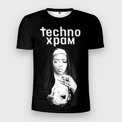 Футболка спортивная мужская Techno храм монашка сфужером, цвет: 3D-принт