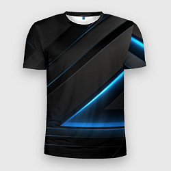 Мужская спорт-футболка Blue black neon