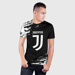 Футболка спортивная мужская Juventus спорт краски, цвет: 3D-принт — фото 2