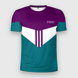 Мужская спорт-футболка FIRM темная сирень и бирюза