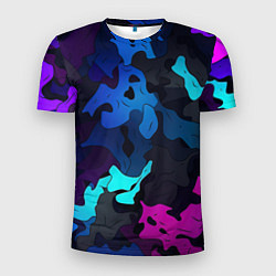 Мужская спорт-футболка Абстрактный камуфляж в кислотных абстрактных пятна