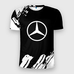 Футболка спортивная мужская Mercedes benz краски спорт, цвет: 3D-принт