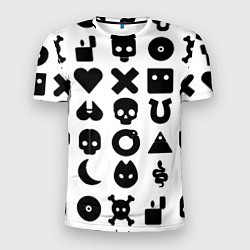Мужская спорт-футболка Love death robots pattern white