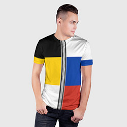 Футболка спортивная мужская Россия - патриот, цвет: 3D-принт — фото 2