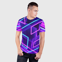 Футболка спортивная мужская Neon Geometric, цвет: 3D-принт — фото 2