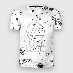 Футболка спортивная мужская Linkin park текстура зима рок, цвет: 3D-принт