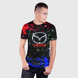 Футболка спортивная мужская Mazda краски абстракция спорт, цвет: 3D-принт — фото 2