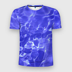 Футболка спортивная мужская Синяя вода текстура, цвет: 3D-принт