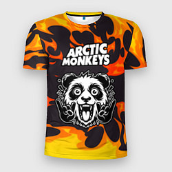 Футболка спортивная мужская Arctic Monkeys рок панда и огонь, цвет: 3D-принт