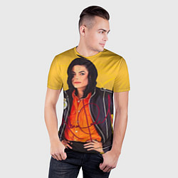 Футболка спортивная мужская Michael Jackson на золотом фоне с графикой, цвет: 3D-принт — фото 2
