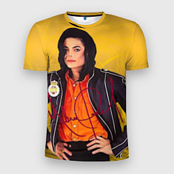 Футболка спортивная мужская Michael Jackson на золотом фоне с графикой, цвет: 3D-принт
