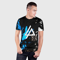 Футболка спортивная мужская Linkin park холодные краски, цвет: 3D-принт — фото 2
