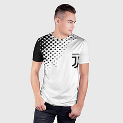 Футболка спортивная мужская Juventus sport black geometry, цвет: 3D-принт — фото 2