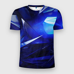Футболка спортивная мужская Black and blue abstract background sport style, цвет: 3D-принт