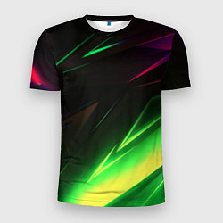 Футболка спортивная мужская Geometry stripes кислотный неон, цвет: 3D-принт