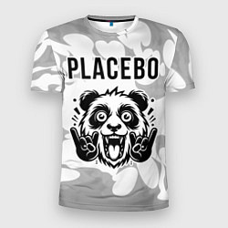 Футболка спортивная мужская Placebo рок панда на светлом фоне, цвет: 3D-принт