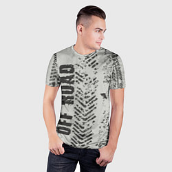 Футболка спортивная мужская Бездорожье - следы, цвет: 3D-принт — фото 2