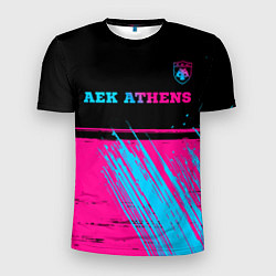 Футболка спортивная мужская AEK Athens - neon gradient посередине, цвет: 3D-принт