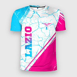 Футболка спортивная мужская Lazio neon gradient style вертикально, цвет: 3D-принт