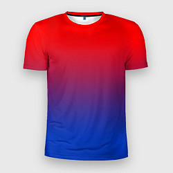 Футболка спортивная мужская Красный и синий градиент, цвет: 3D-принт