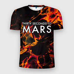 Футболка спортивная мужская Thirty Seconds to Mars red lava, цвет: 3D-принт