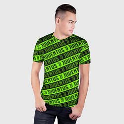 Футболка спортивная мужская Juventus green pattern sport, цвет: 3D-принт — фото 2