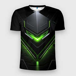 Футболка спортивная мужская Green and black abstract style, цвет: 3D-принт