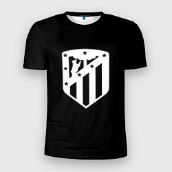 Футболка спортивная мужская Атлетико Мадрид белое лого фк, цвет: 3D-принт
