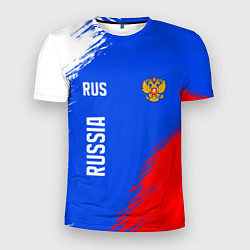 Мужская спорт-футболка Триколор и герб России