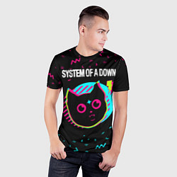 Футболка спортивная мужская System of a Down - rock star cat, цвет: 3D-принт — фото 2