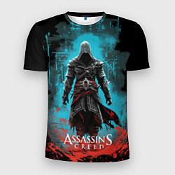 Футболка спортивная мужская Assassins creed подводный город, цвет: 3D-принт