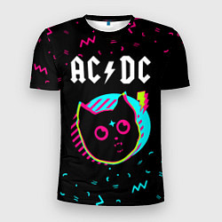 Футболка спортивная мужская AC DC - rock star cat, цвет: 3D-принт