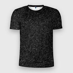 Мужская спорт-футболка Текстура мокрый асфальт тёмный серый