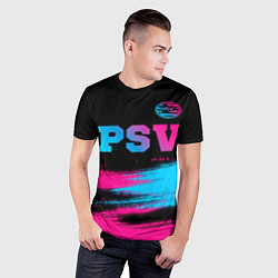 Футболка спортивная мужская PSV - neon gradient посередине, цвет: 3D-принт — фото 2