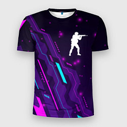Футболка спортивная мужская Counter Strike neon gaming, цвет: 3D-принт