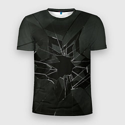 Мужская спорт-футболка Черное разбитое стекло
