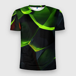 Футболка спортивная мужская Green neon abstract geometry, цвет: 3D-принт