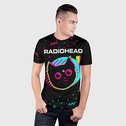 Футболка спортивная мужская Radiohead - rock star cat, цвет: 3D-принт — фото 2
