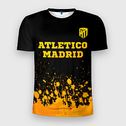Футболка спортивная мужская Atletico Madrid - gold gradient посередине, цвет: 3D-принт