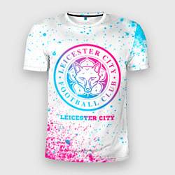 Футболка спортивная мужская Leicester City neon gradient style, цвет: 3D-принт
