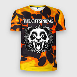 Футболка спортивная мужская The Offspring рок панда и огонь, цвет: 3D-принт