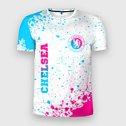 Футболка спортивная мужская Chelsea neon gradient style вертикально, цвет: 3D-принт