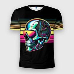 Футболка спортивная мужская Cyber skull - ai art fantasy, цвет: 3D-принт