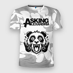 Футболка спортивная мужская Asking Alexandria рок панда на светлом фоне, цвет: 3D-принт